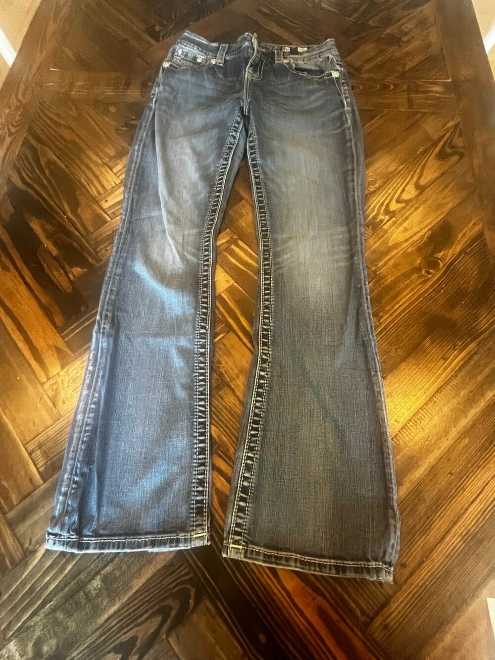 Miss Me Mid Rise Easy Bootcut Jeans Women 27 Western Cowgirl Aztec Y2K Flaws